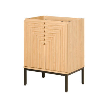 Rowan Geometric Modern Transitional 2-Shelf Bath Vanity Cabinet Only (Sink Basin Not Included)